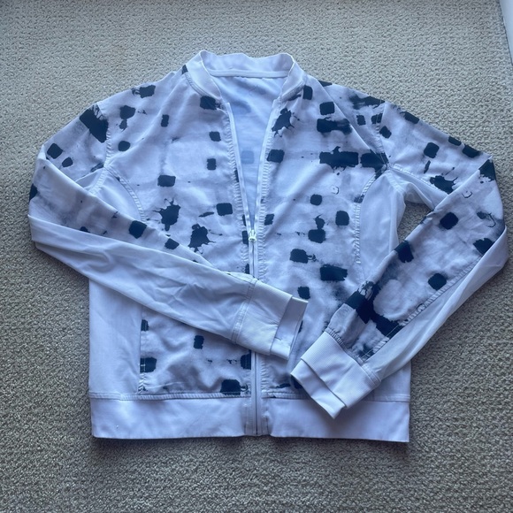 Women Lululemon Noir Jacket II Ghost Weave White black/White size 6 - Picture 2 of 10